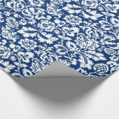 Papier Cadeau William Morris Floral Damask, Cobalt Blue & White (Coin)