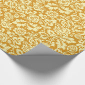 Papier Cadeau William Morris Floral Damask, Jaune de moutarde (Coin)