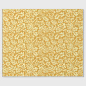 Papier Cadeau William Morris Floral Damask, Jaune de moutarde (Plat)