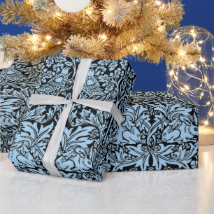 Papier Cadeau William Morris Frère Lapin Bleu Clair Noir
