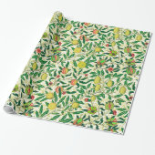 Papier Cadeau William Morris Fruits exotiques, jaune citron (Déroulé)