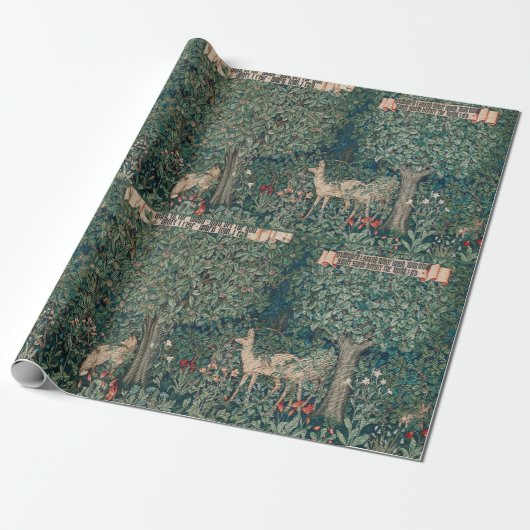 Papier Cadeau William Morris Greenery Forest Animal Botanical (Déroulé)