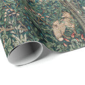 Papier Cadeau William Morris Greenery Forest Animal Botanical (Coin rond)