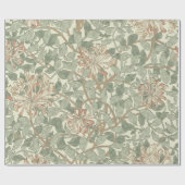 Papier Cadeau William Morris Honeysuckle Vert Floral (Plat)