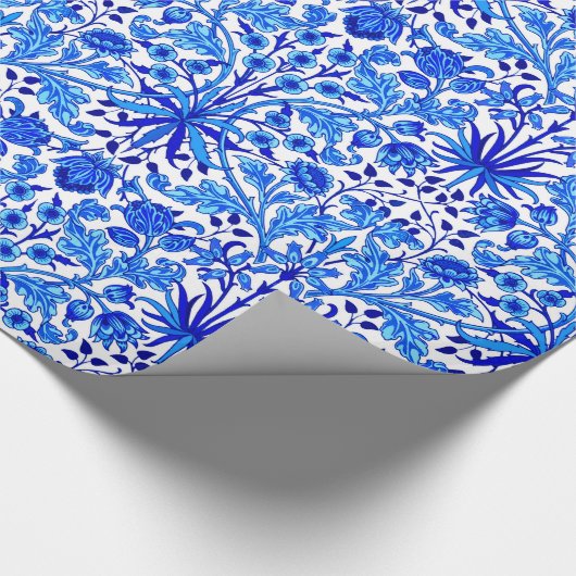 Papier Cadeau William Morris Hyacinth Imprimer, Cobalt Bleu & Bl (Coin)
