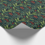 Papier Cadeau William Morris Inspiré Red Holly Berry Noël<br><div class="desc">Ce magnifique motif de Noël s'inspire des motifs complexes de William Morris. Doté d'un feuillage verdoyant et de baies rouges vitrées,  il saisit l'essence du charme traditionnel des vacances avec une touche vintage.</div>