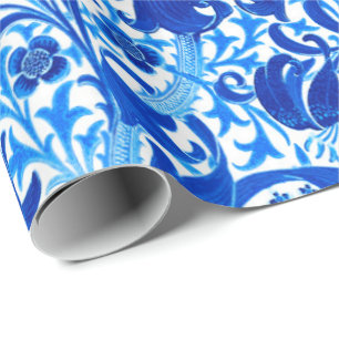 Papier Cadeau William Morris Iris et Lily, Cobalt Blue