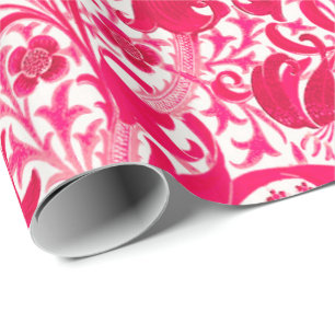 Papier Cadeau William Morris Iris et Lily, Fuchsia Pink