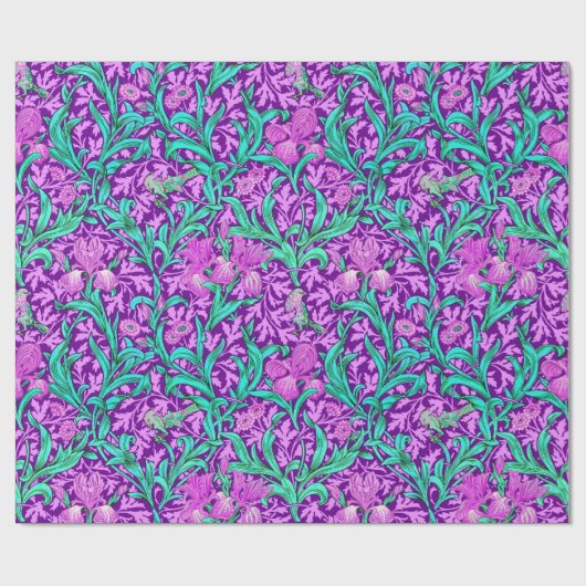Papier Cadeau William Morris Irises, Améthyste violet (Plat)