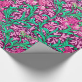 Papier Cadeau William Morris Irises, Fuchsia, rose et vin (Coin)