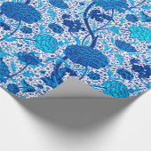 Papier Cadeau William Morris Jacobean Floral, bleu Cobalt (Coin)