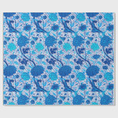 Papier Cadeau William Morris Jacobean Floral, bleu Cobalt (Plat)