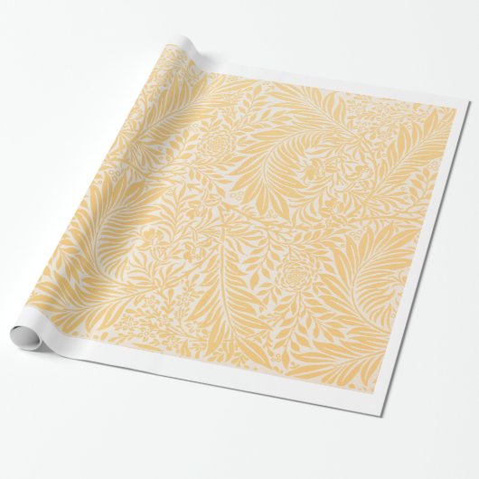 Papier Cadeau William Morris JAUNE FEUILLE MOTIF CADEAU WRAP (Déroulé)
