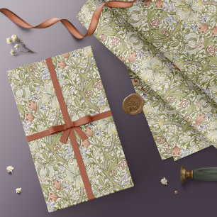 Papier Cadeau William Morris Lily Art nouveau motif floral