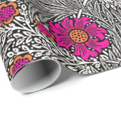 Papier Cadeau William Morris Marigold, Grey / Grey et Blanc (Coin rond)