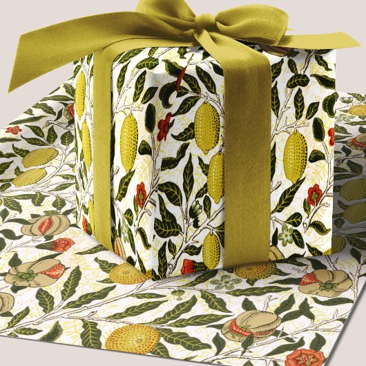 Papier Cadeau William Morris Motif de grenade Lemons Fruits