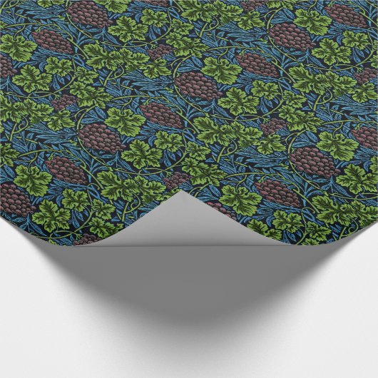 Papier Cadeau William Morris motif, Vin en Bleu (Coin)