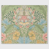 Papier Cadeau William Morris Myrtle Fleur Floral Botanique (Plat)