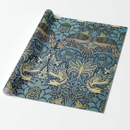 Papier Cadeau William Morris Peacock and Dragon Woven Design (Déroulé)