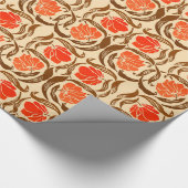 Papier Cadeau William Morris Pimpernel, Mandarin Orange & Brown (Coin)