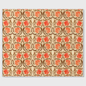 Papier Cadeau William Morris Pimpernel, Mandarin Orange & Brown (Plat)