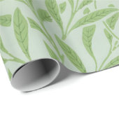 Papier Cadeau William Morris Saule Fleur Classique Vert (Coin rond)