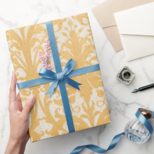 Papier Cadeau William Morris Saule & Or Damassé Luxe