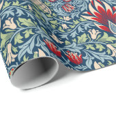 Papier Cadeau William Morris Snakeshead Fritillaire Floral Desig (Coin rond)