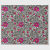 Papier Cadeau William Morris Souci, Gris et Blanc (Plat)