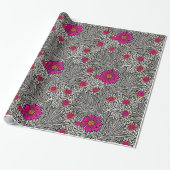 Papier Cadeau William Morris Souci, Gris et Blanc (Déroulé)