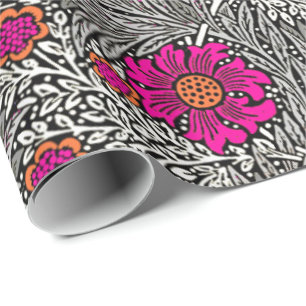 Papier Cadeau William Morris Souci, Gris et Blanc