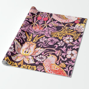 Papier Cadeau William Morris Strawberry Thief Purple version