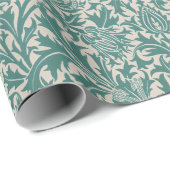 Papier Cadeau William Morris Thistle Sage Green Pattern (Coin rond)