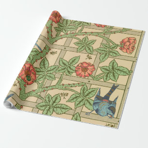 Papier Cadeau William Morris Trellis Design classique de papier 