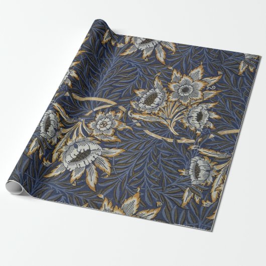 Papier Cadeau William Morris Tulip Willow Blue Motif (Déroulé)