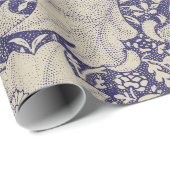 Papier Cadeau William Morris Wallflower bleu damas floral (Coin rond)