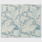 Papier Cadeau William Morris Wallflower bleu damas floral (Plat)
