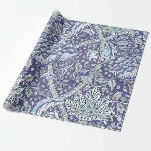 Papier Cadeau William Morris Windrush fleurs bleues