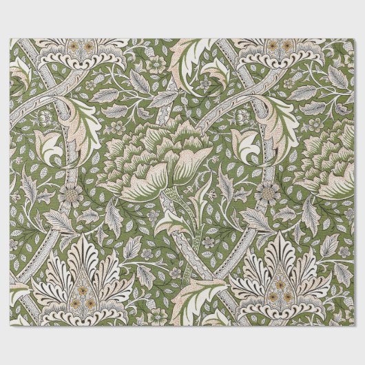 Papier Cadeau William Morris Windrush fleurs florales classique (Plat)