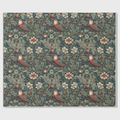 Papier Cadeau William Morris Woodland Florals Birds Christmas (Plat)