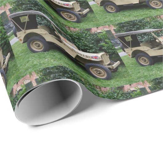 Papier Cadeau Willys MB Jeep (Coin rond)