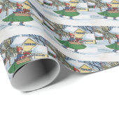 Papier Cadeau Windmill, Delft Look, (Coin rond)