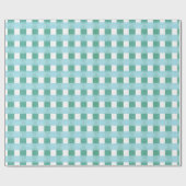 Papier Cadeau Windowpane Weave Gingham in Green and Aqua (Plat)