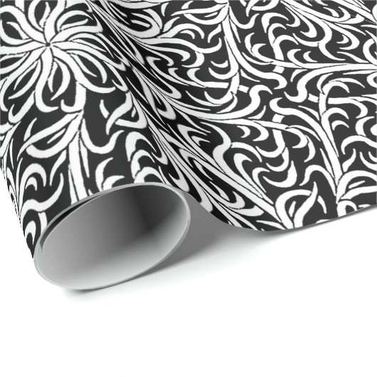 Papier Cadeau Winston noir et blanc (Coin rond)