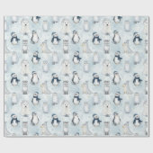 Papier Cadeau Winter Arctic Animals Cute Polar Animals Christmas (Plat)