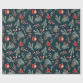 Papier Cadeau Winter Botanicals Coquette Bow | Noël (Plat)