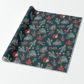 Papier Cadeau Winter Botanicals Coquette Bow | Noël (Déroulé)
