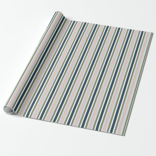 Papier Cadeau Winter Candy Stripe Gift Wrap (Déroulé)