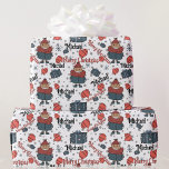 Papier Cadeau Winter Cold Ajouter un nom Christmas Cow<br><div class="desc">Drôle Vache Ajouter Nom Noël Cadeau Pour Lui Envelopper Papier</div>