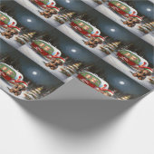 Papier Cadeau Winter Dachshund Caravan Christmas Adventure (Coin)